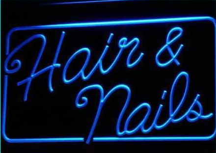 OPEN Hair & Nails Beauty Salon Neon Light Sign